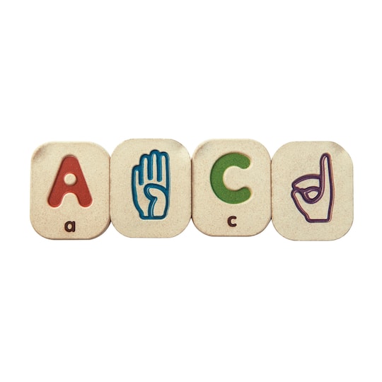 PlanToys Hand Sign Alphabet A-Z Wooden Tiles Set